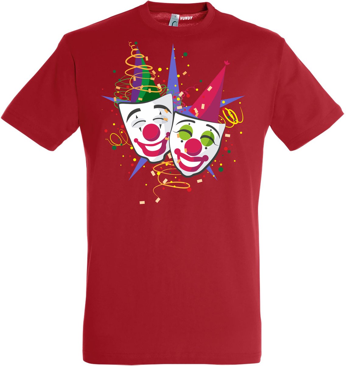 T-shirt Carnaval Masker | Carnaval | Carnavalskleding Dames Heren | Rood | maat 4XL